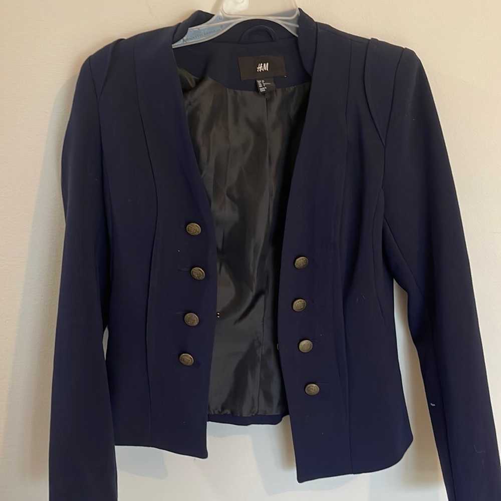 Blue Buttoned Blazer H&M